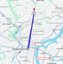 Load image into Gallery viewer, 88: Sep 09, 11:47 AM - 6.5 miles - 10 min\mile - Philadelphia City Hall to Philadelphia Fire Department - Engine 51, 5931 Old York Rd, Philadelphia, PA 19141