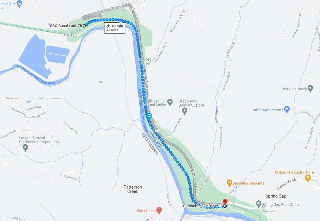 12: Sep 11, 07:32 PM - 2.4 miles  - Any pace - C&O Lock 75 to Spring Gap Campground