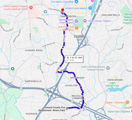 55: Sep 07, 05:59 PM - 4.1 miles  - 10 min\mile - Howard County Fire Department to Howard County Fire and Rescue-Banneker Station 7