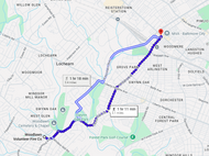 59: Sep 07, 08:52 PM - 3.1 miles  - Any pace - Woodlawn Volunteer Fire Company to Baltimore City Fire Dept