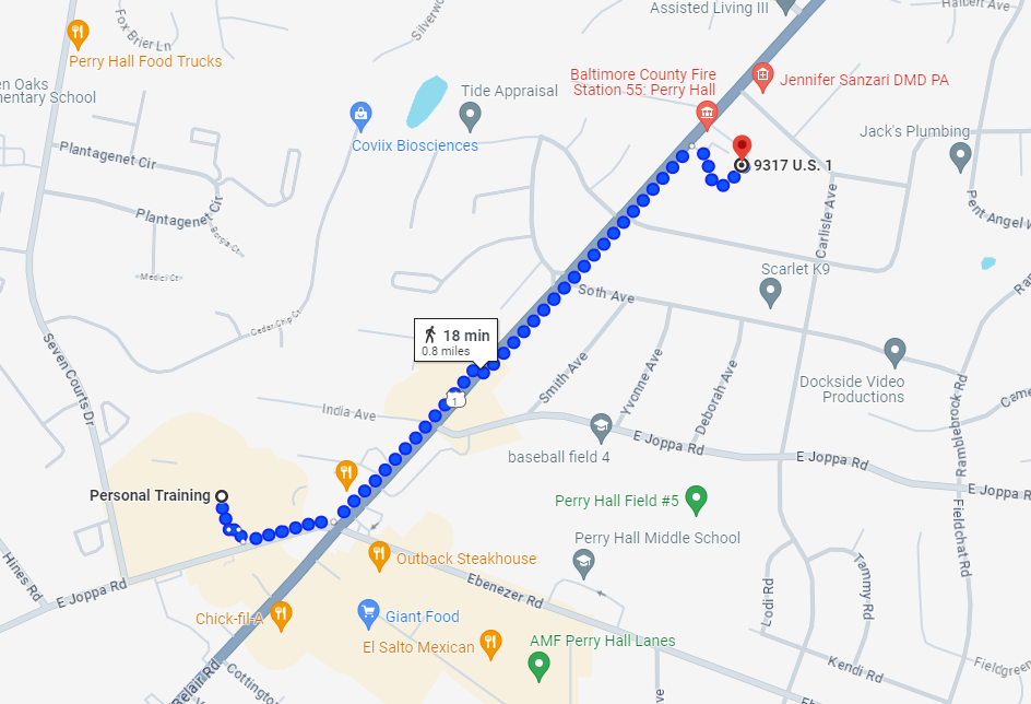 88: Sep 14, 07:35 PM - 0.8 miles  - 15 min\mile - Mission BBQ to Baltimore County Fire Station 55: Perry Hall