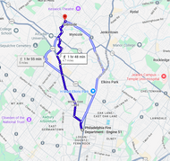 89: Sep 09, 12:52 PM - 4.6 miles  - 10 min\mile - Philadelphia Fire Department - Engine 51, 5931 Old York Rd, Philadelphia, PA 19141 to Glenside Fire Co., 210 W Glenside Ave, Glenside, PA 19038