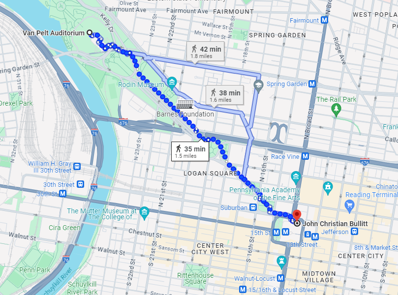 114: Sep 16, 08:32 AM - 1.5 miles  - 15 min\mile - Philadelphia Art Museum to Philadelphia City Hall