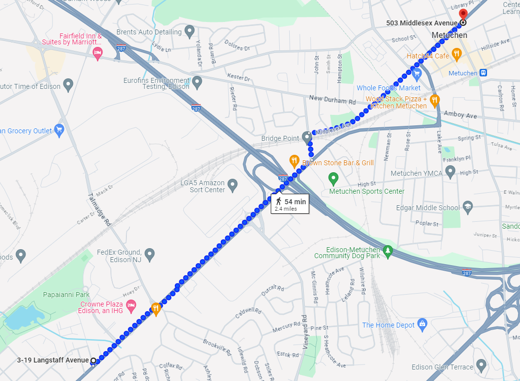 141: Sep 17, 07:30 AM - 2.4 miles  - 10 min\mile - Edison First Station to Metuchen Fire Department