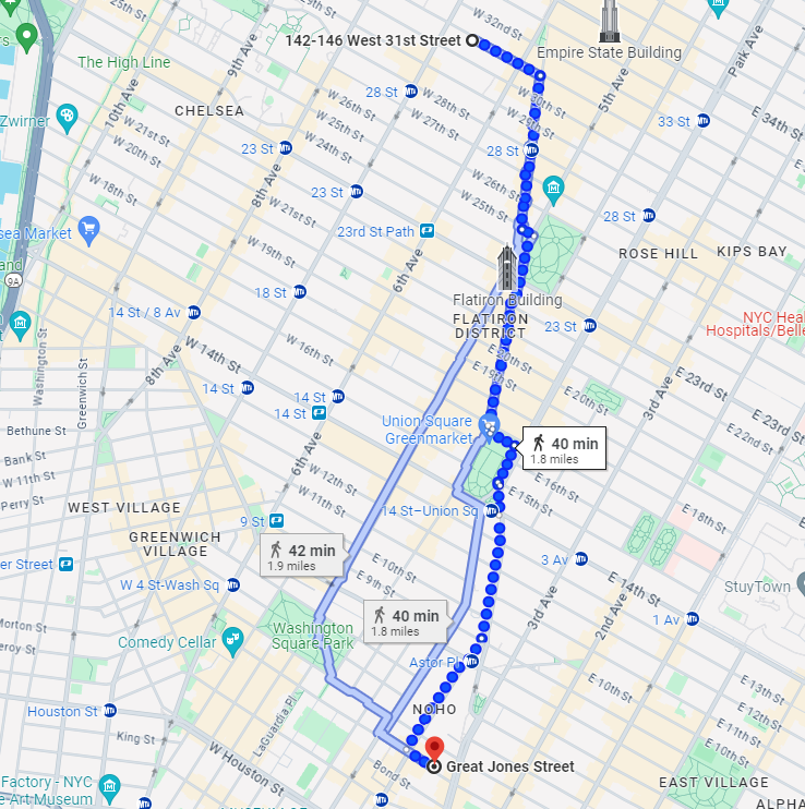 160: Sep 17, 06:10 PM - 1.8 miles  - 15 min\mile - FDNY Engine 1/Ladder 24 to FDNY Engine 33/Ladder 9